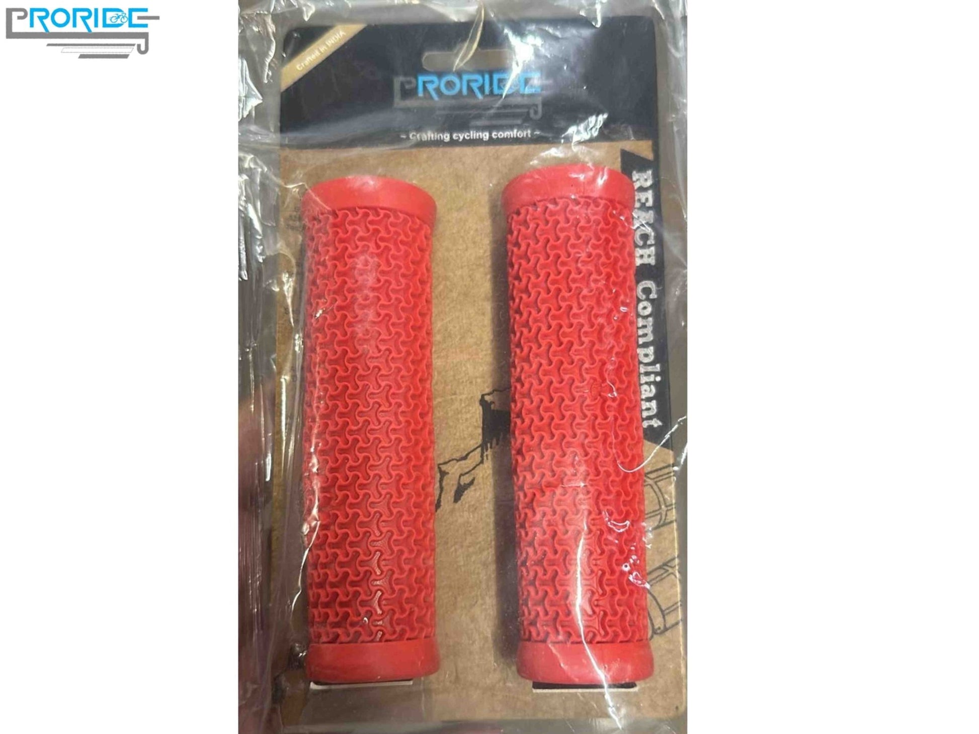 Proride Premium Rubber MTB Grips / Red,Rubber MTB Grips with Reach Compliance - Premium - Red color - D Byk Store