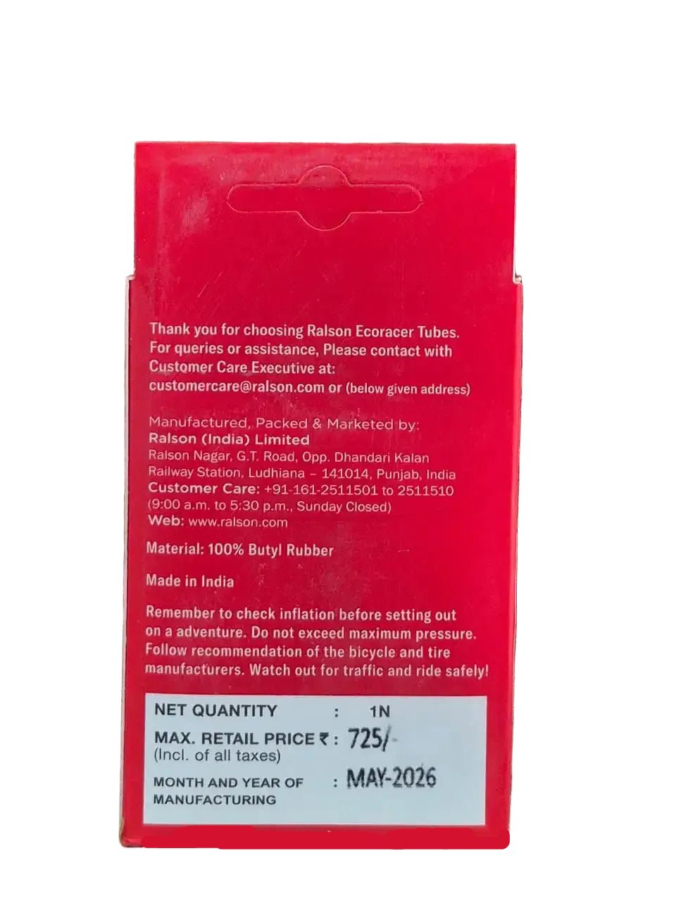 Ralson EcoRacer Inner Tube – 27.5 | 2.35-2.50 | Presta 48mm - D Byk Store