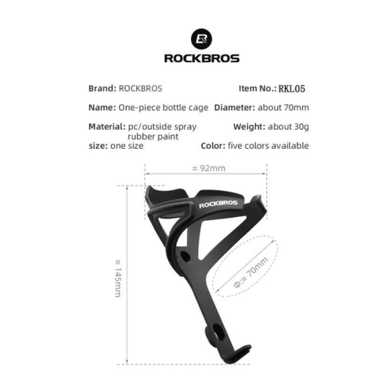 Rockbros RKL 05 Bottle Cage - Black - D Byk Store