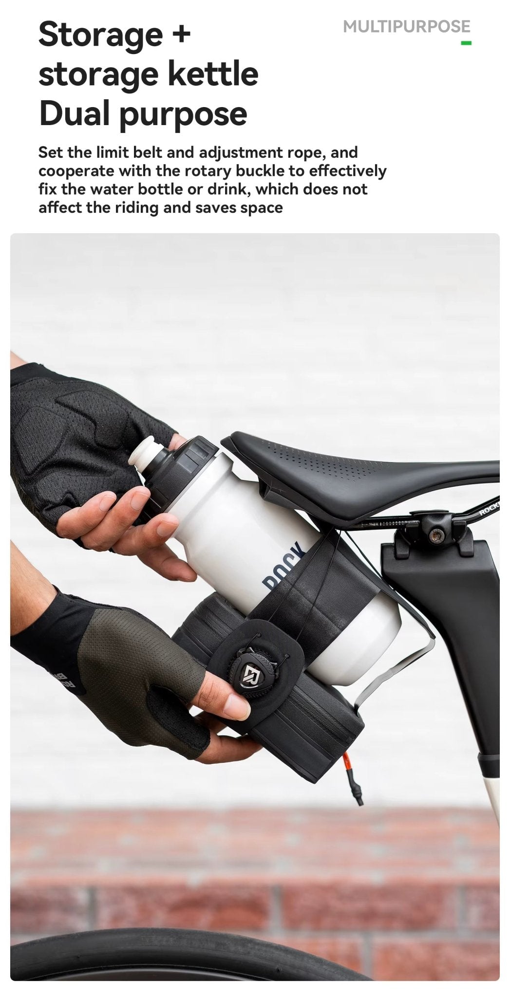 ROCKBROS Waterproof Saddle Bag with Bottle Holder - D Byk Store