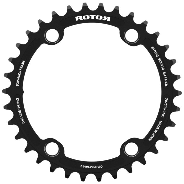 Rotor NoQ Round Chainring BCD110x4 11/12 Speed - D Byk Store