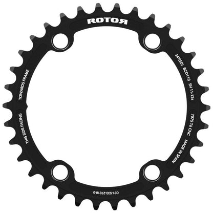 Rotor NoQ Round Chainring BCD110x4 11/12 Speed - D Byk Store