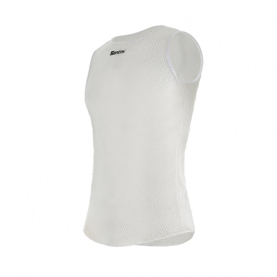 Santini Alpha Winter Baselayer (Sleeveless)-White - D Byk Store