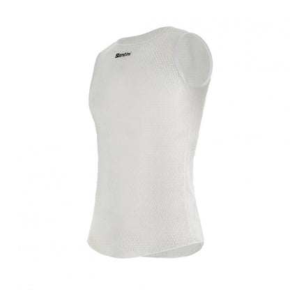 Santini Alpha Winter Baselayer (Sleeveless)-White - D Byk Store
