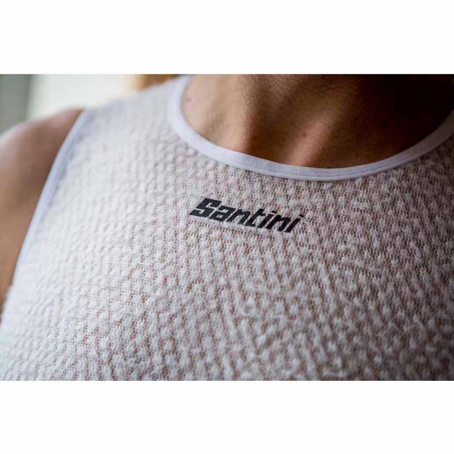 Santini Alpha Winter Baselayer (Sleeveless)-White - D Byk Store