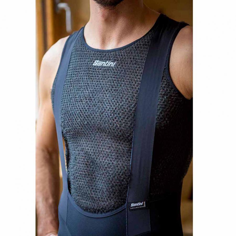 Santini Alpha Winter Unisex Baselayer (Sleeveless)-Black - D Byk Store