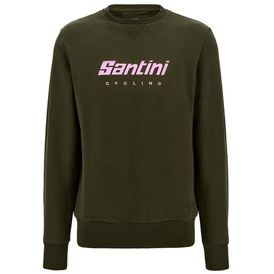 Santini Branded Full Sleeve Sweatshirt-Military Green - D Byk Store