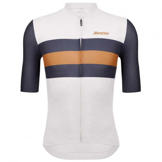 Santini Eco Sleek Bengal Jersey-White/Orange - D Byk Store