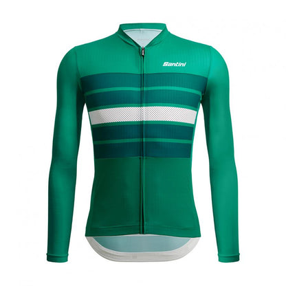 Santini Eco Sleek Bengal Long Sleeve Jersey-Green - D Byk Store