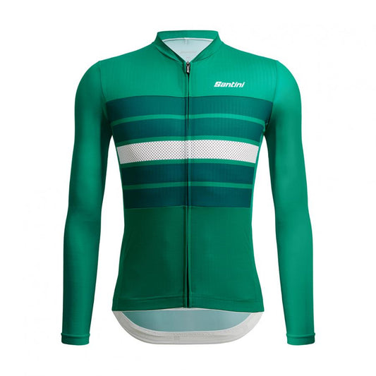 Santini Eco Sleek Bengal Long Sleeve Jersey-Green - D Byk Store