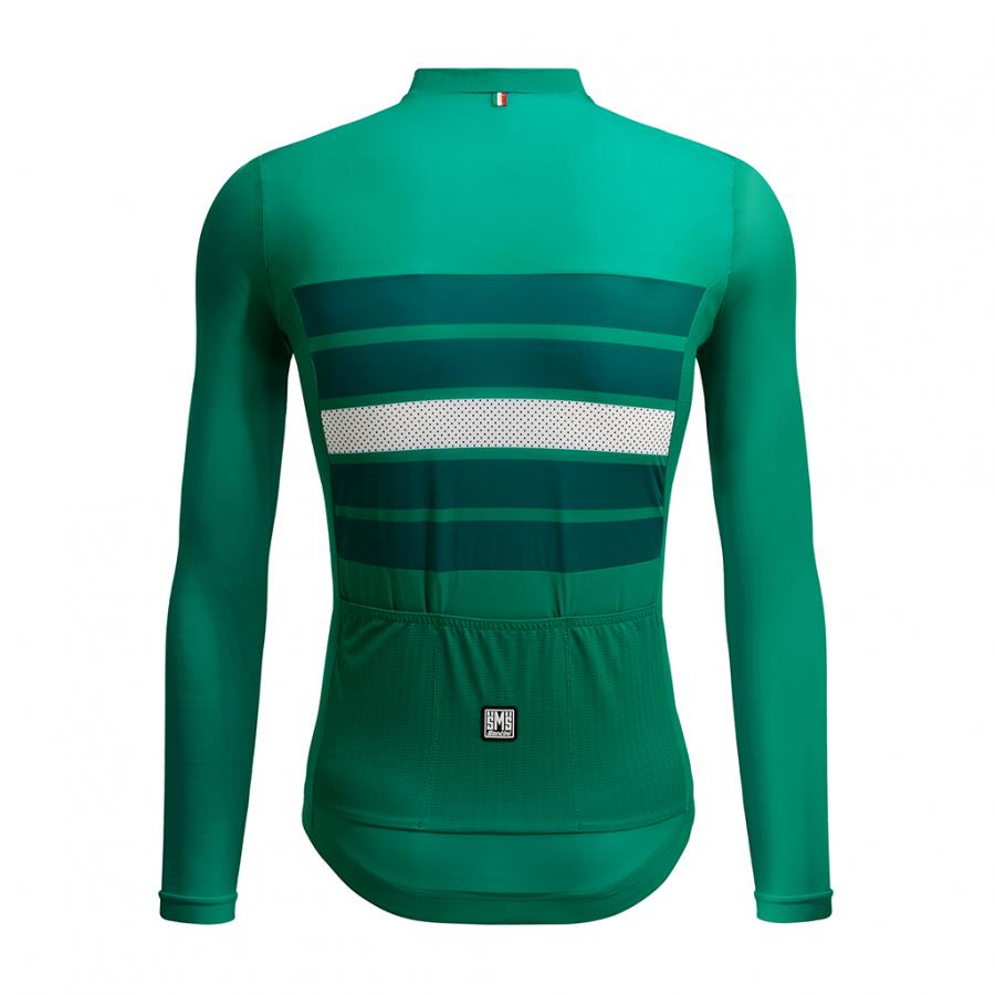 Santini Eco Sleek Bengal Long Sleeve Jersey-Green - D Byk Store