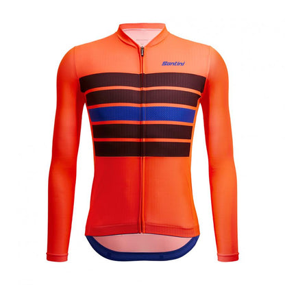 Santini Eco Sleek Bengal Long Sleeve Jersey-Orange - D Byk Store
