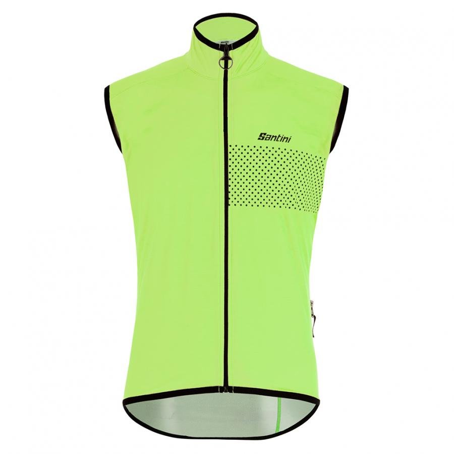 Santini Guard Nimbus Rain & Wind Vest-Fluo Green - D Byk Store