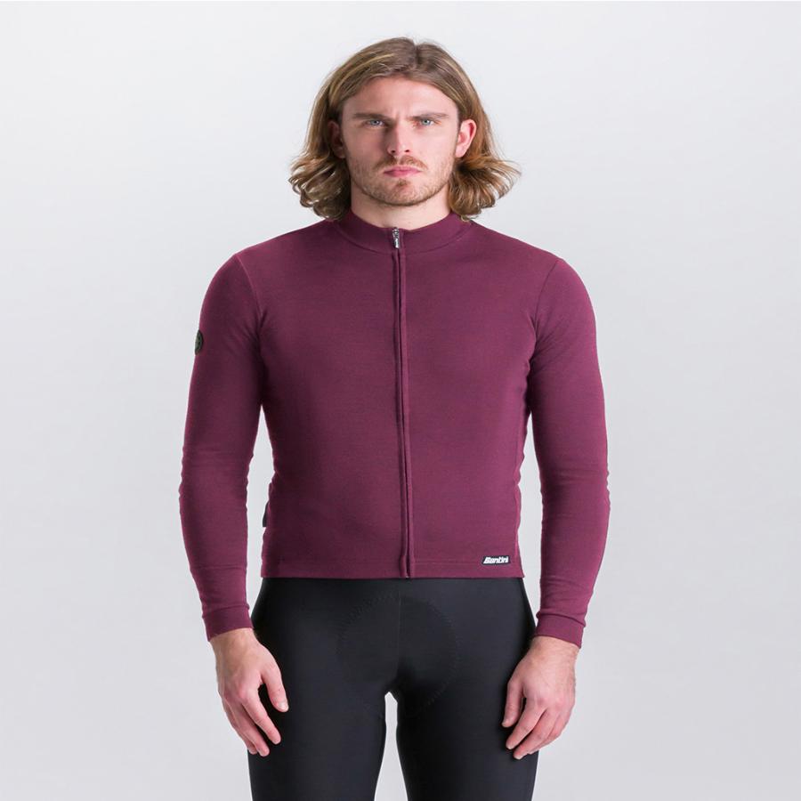Santini Impetus Long Sleeve Jersey-Burgundy - D Byk Store