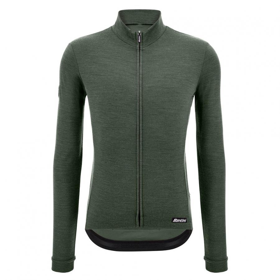 Santini Impetus Long Sleeve Jersey-Military Green - D Byk Store
