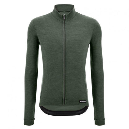 Santini Impetus Long Sleeve Jersey-Military Green - D Byk Store