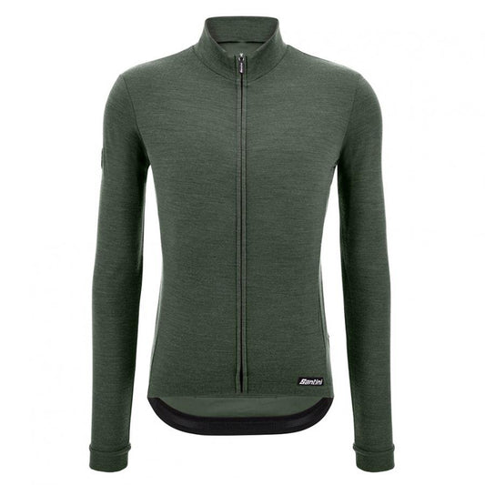 Santini Impetus Long Sleeve Jersey-Military Green - D Byk Store