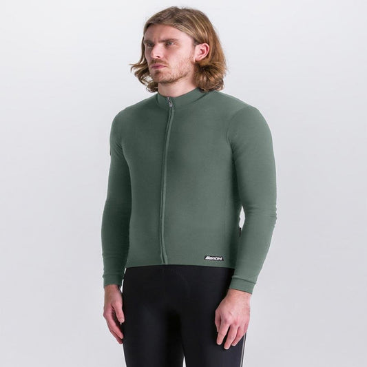 Santini Impetus Long Sleeve Jersey-Military Green - D Byk Store