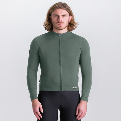Santini Impetus Long Sleeve Jersey-Military Green - D Byk Store