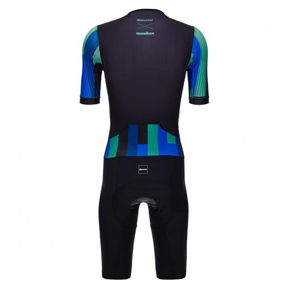 Santini Ironman Aahonoui Trisuit (Short Sleeve)-Blue - D Byk Store