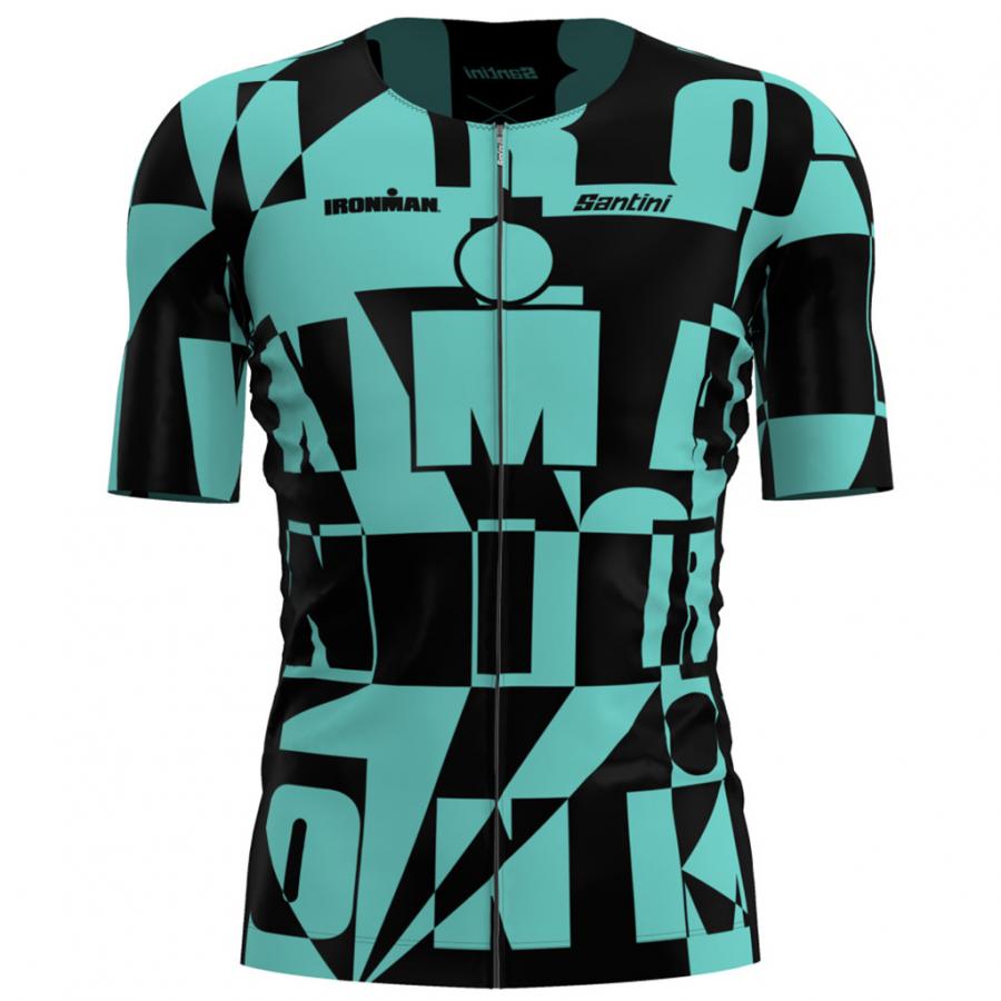 Santini Ironman Enigma Triathlon Jersey-Aqua - D Byk Store