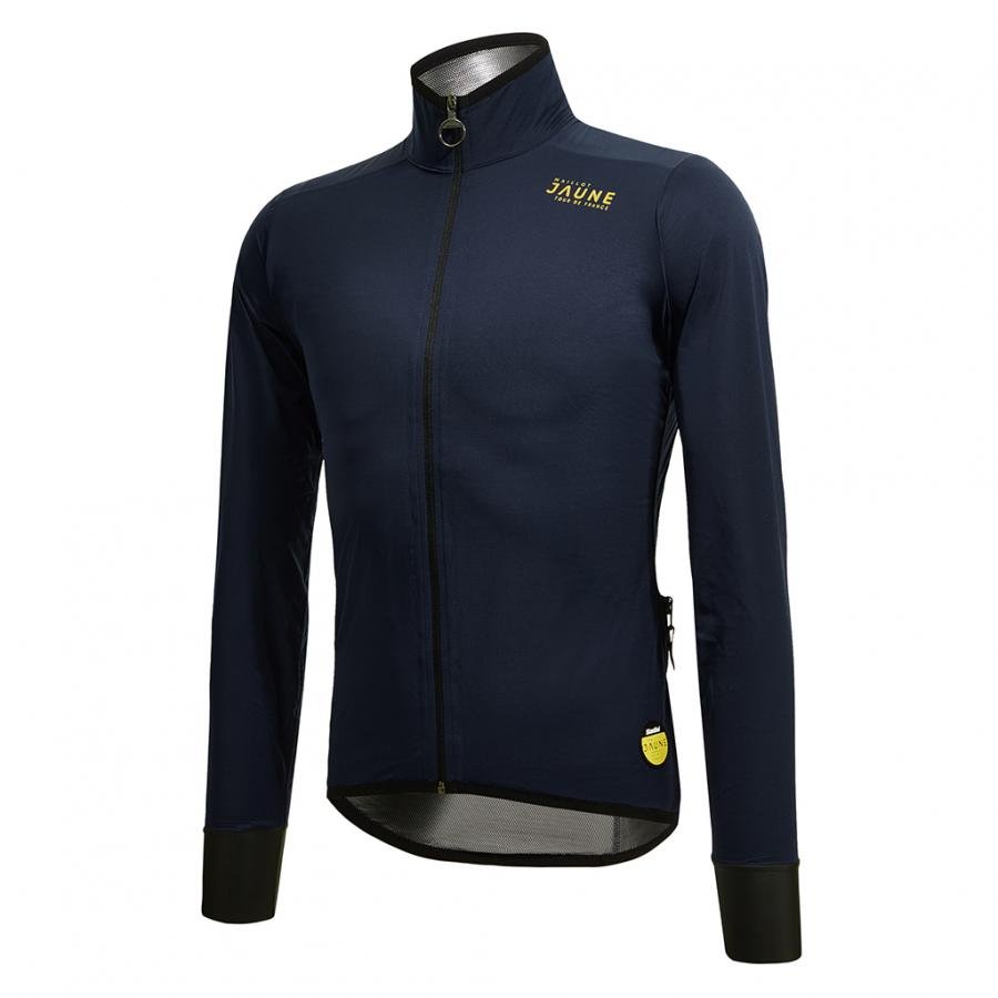 Santini Le Maillot Jaune Rain & Wind Jacket-Navy Blue - D Byk Store
