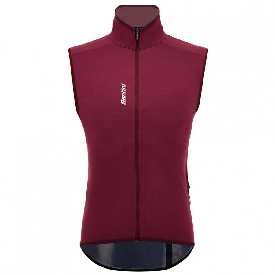 Santini Magic Unisex Packable Waterproof Vest-Burgundy - D Byk Store