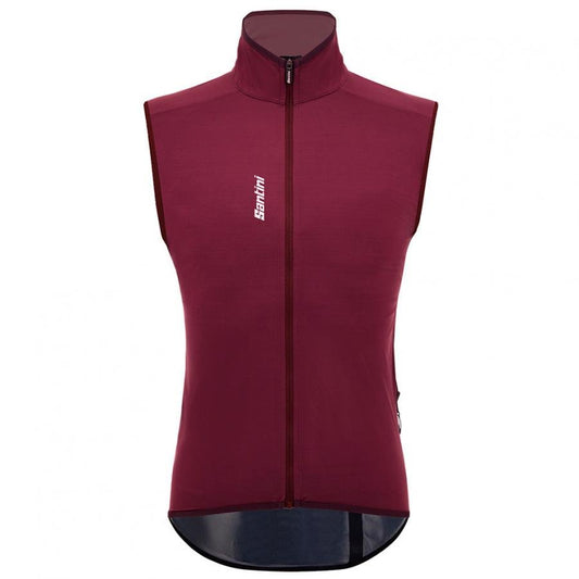 Santini Magic Unisex Packable Waterproof Vest-Burgundy - D Byk Store