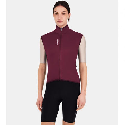 Santini Magic Unisex Packable Waterproof Vest-Burgundy - D Byk Store