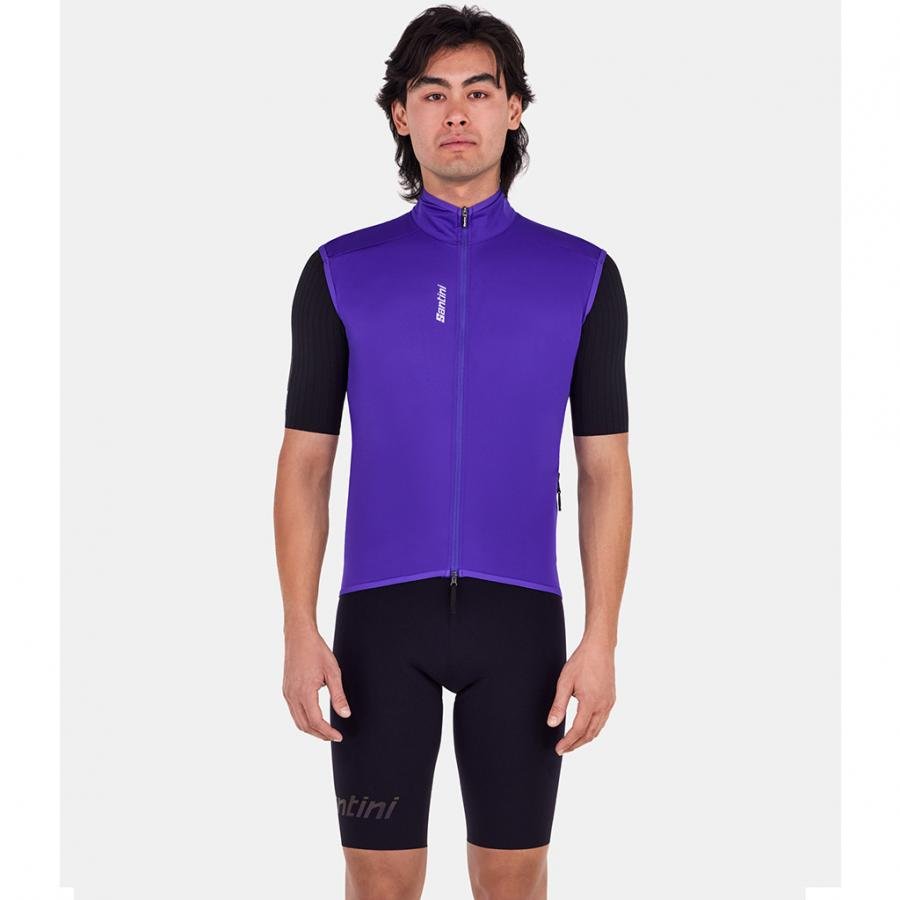 Santini Magic Unisex Packable Waterproof Vest-Purple - D Byk Store