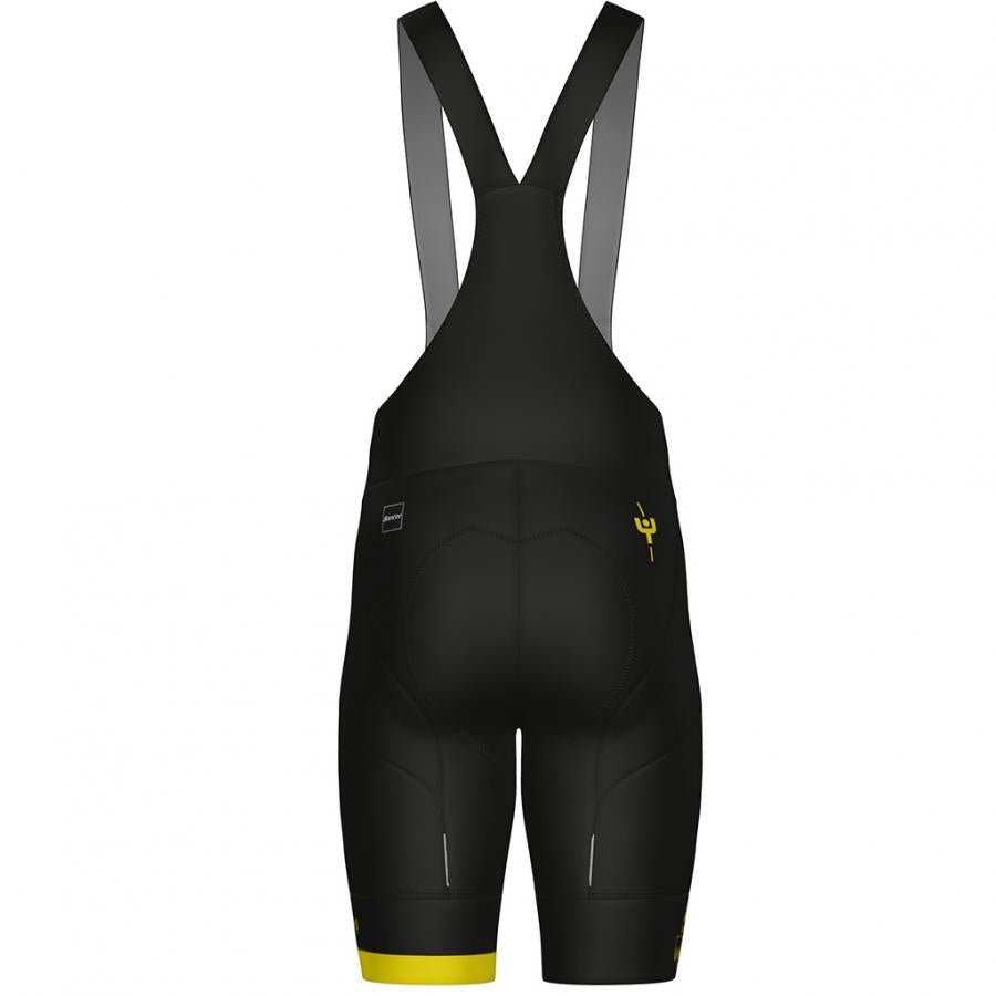 Santini Maillot Jaune Col De La Madeleine Bibshorts-Black - D Byk Store