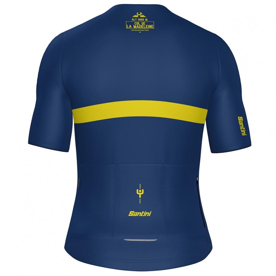 Santini Maillot Jaune Col De La Madeleine Unisex Jersey-Print - D Byk Store