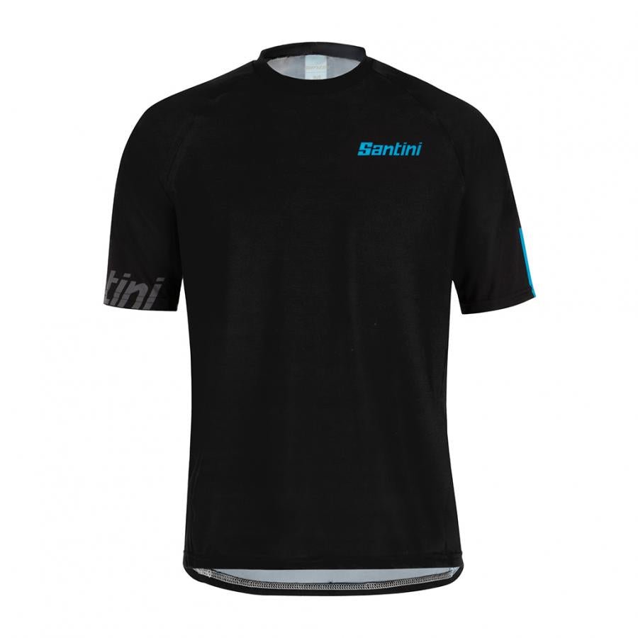 Santini MTB Sasso Jersey-Black/Turquoise - D Byk Store