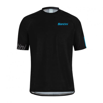 Santini MTB Sasso Jersey-Black/Turquoise - D Byk Store