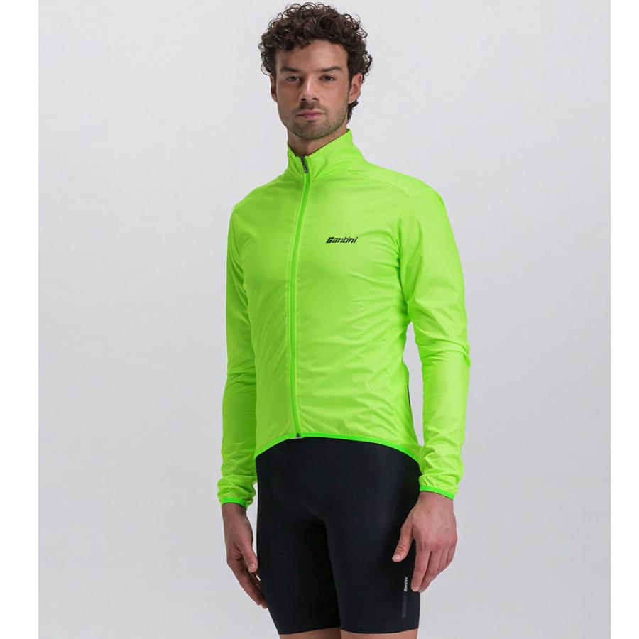 Santini Nebula Wind Jacket-Fluo Green - D Byk Store