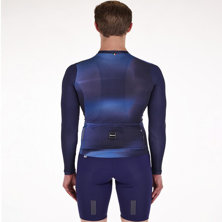 Santini Ombra Eco Sleek Long Sleeve Unisex Jersey-Blue - D Byk Store