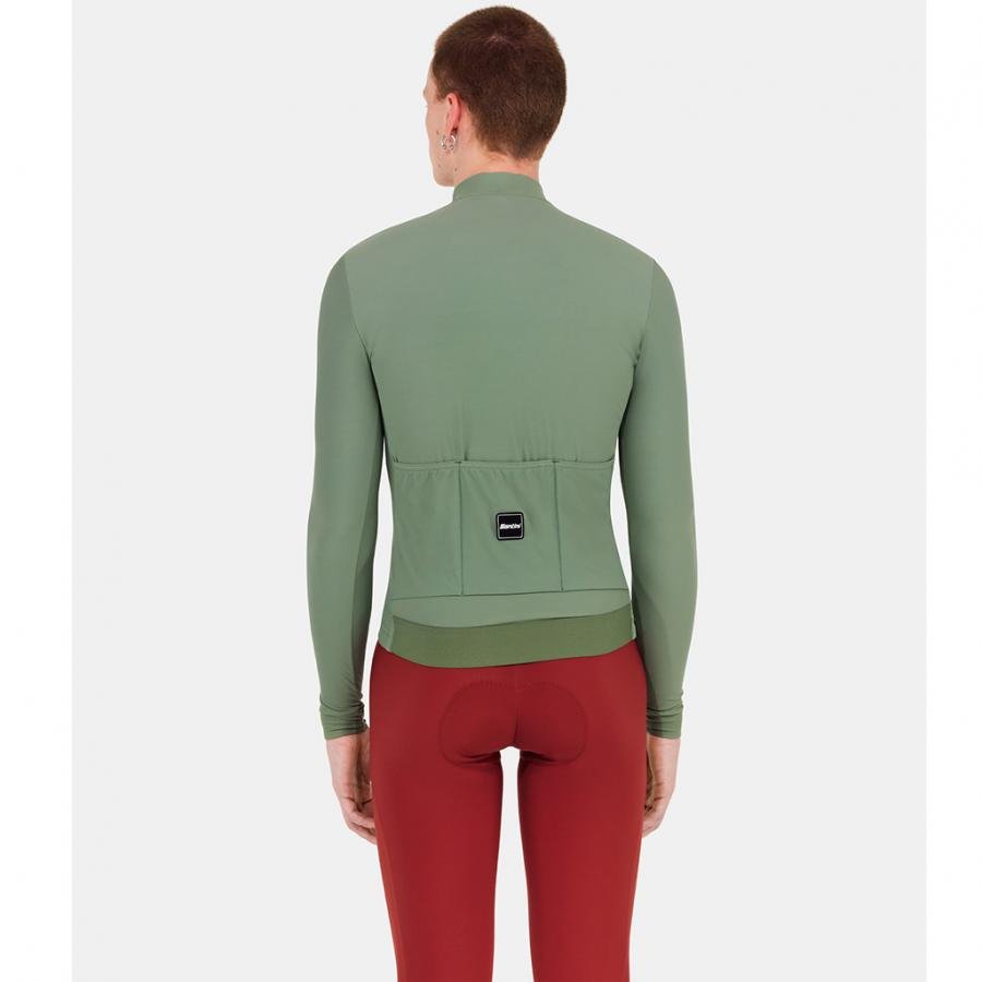 Santini Ready To Ride Unisex Long Sleeve Jersey-Sage Green - D Byk Store