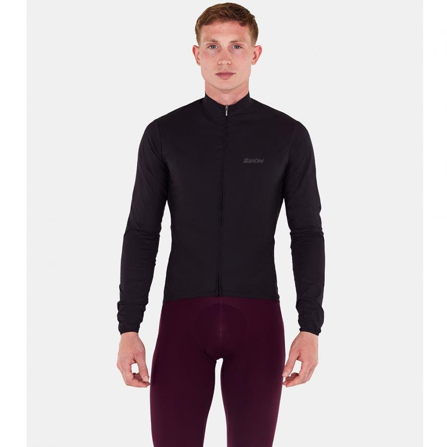 Santini Ready To Ride Unisex Wind Jacket-Black - D Byk Store