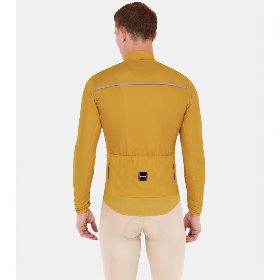 Santini Ready To Ride Unisex Wind Jacket-Ochre - D Byk Store