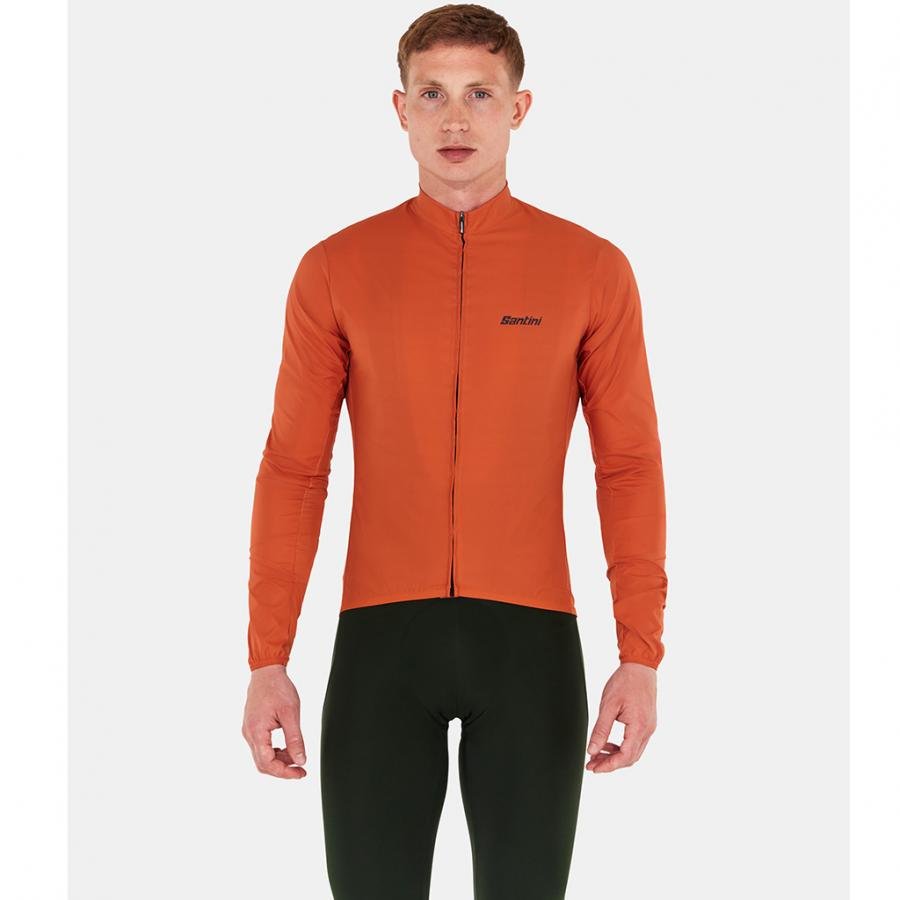 Santini Ready To Ride Unisex Wind Jacket-Rust - D Byk Store