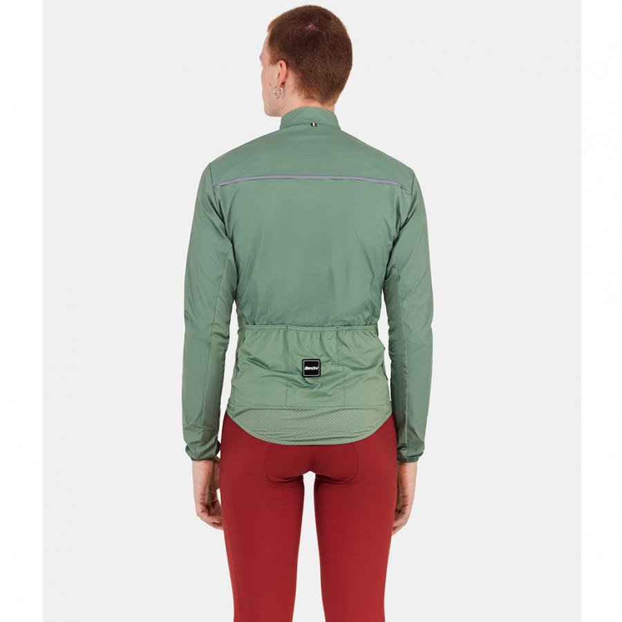 Santini Ready To Ride Unisex Wind Jacket-Sage Green - D Byk Store