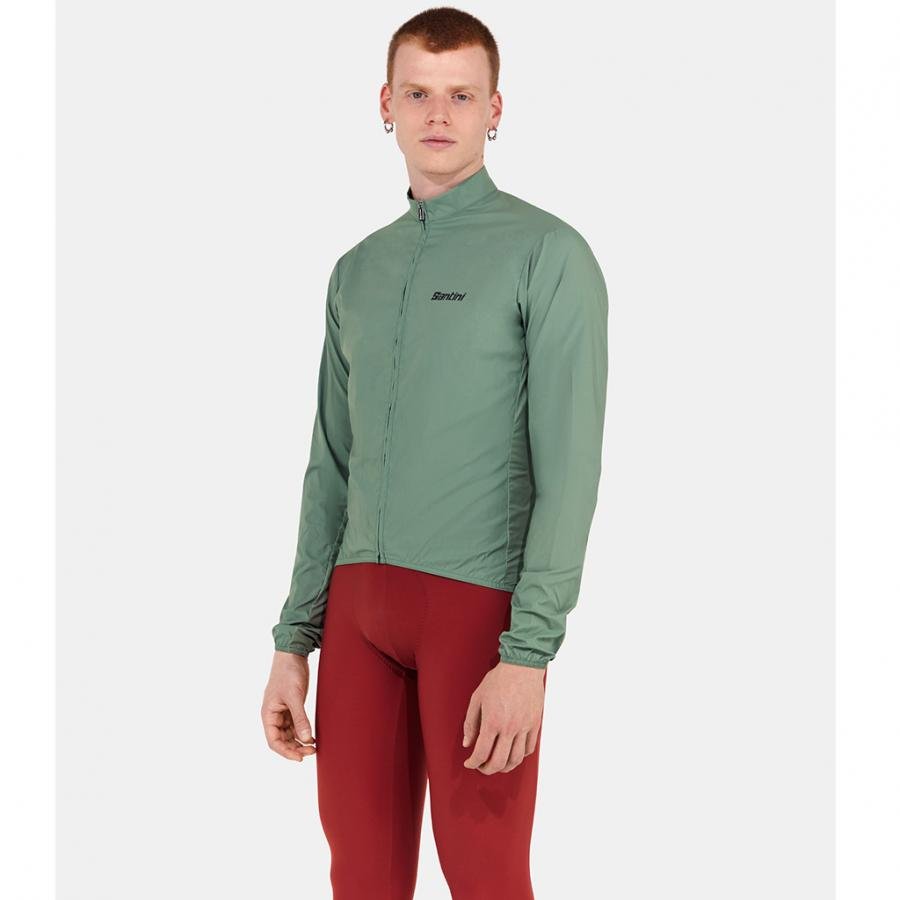 Santini Ready To Ride Unisex Wind Jacket-Sage Green - D Byk Store