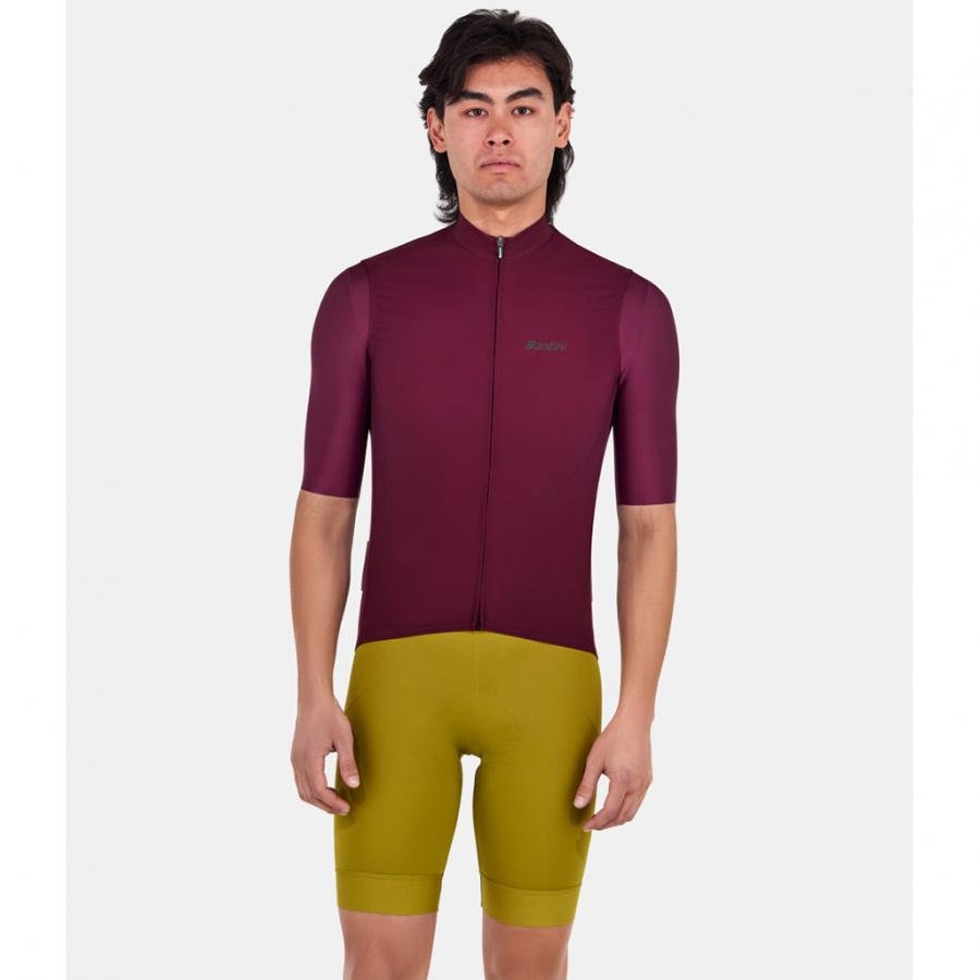 Santini Ready To Ride Unisex Wind Vest-Burgundy - D Byk Store