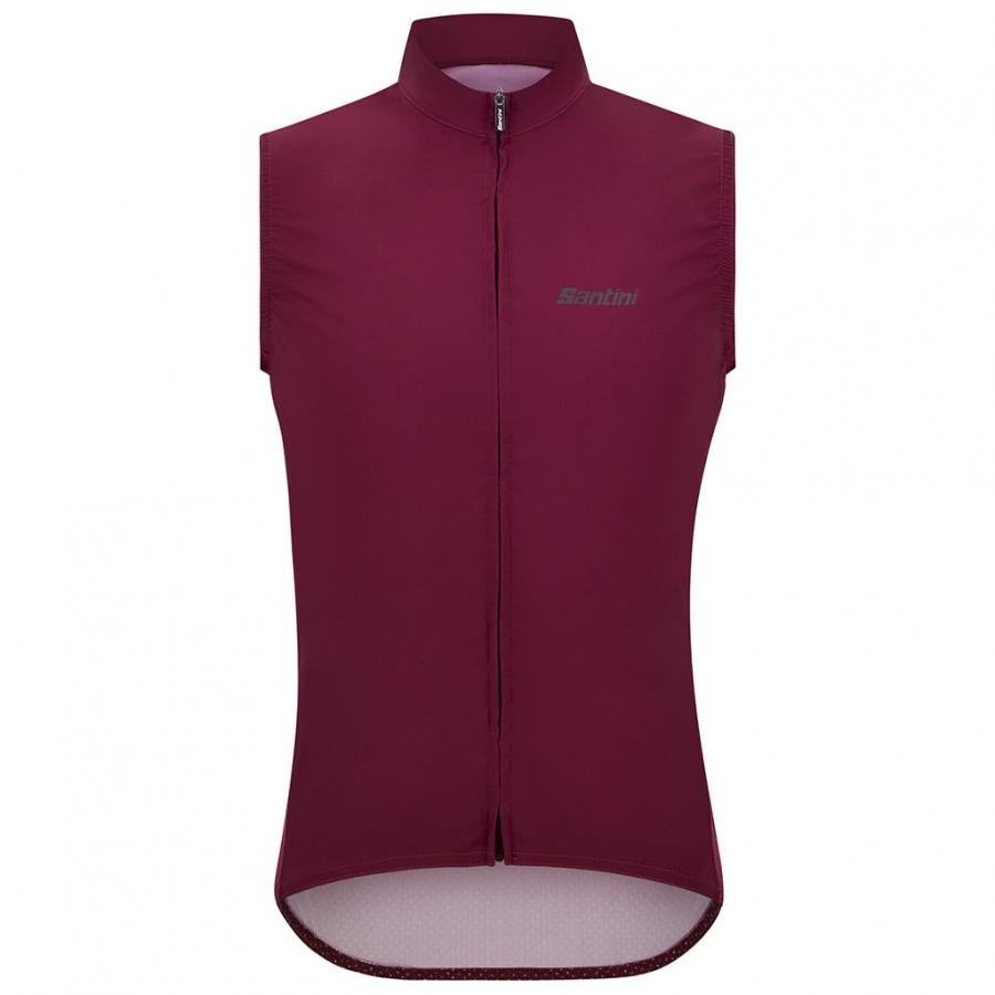 Santini Ready To Ride Unisex Wind Vest-Burgundy - D Byk Store