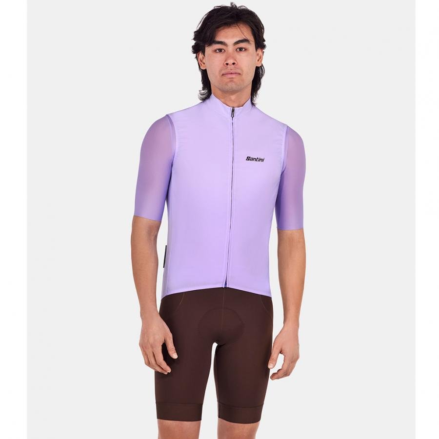Santini Ready To Ride Unisex Wind Vest-Lilac - D Byk Store