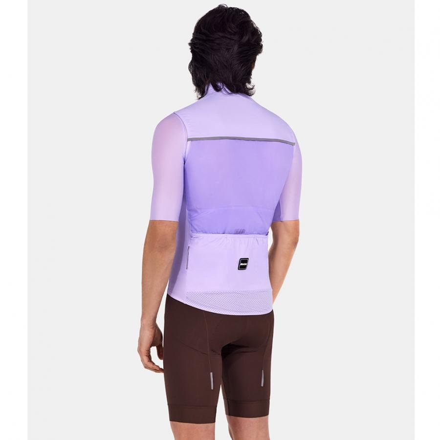 Santini Ready To Ride Unisex Wind Vest-Lilac - D Byk Store