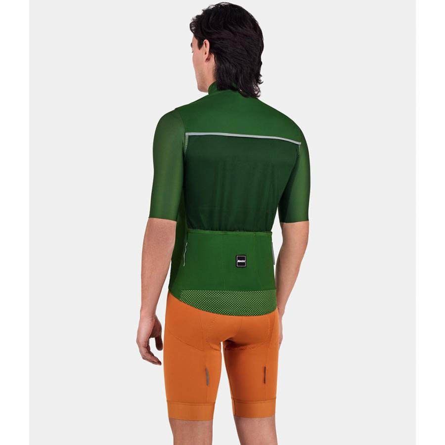 Santini Ready To Ride Unisex Wind Vest-Military Green - D Byk Store