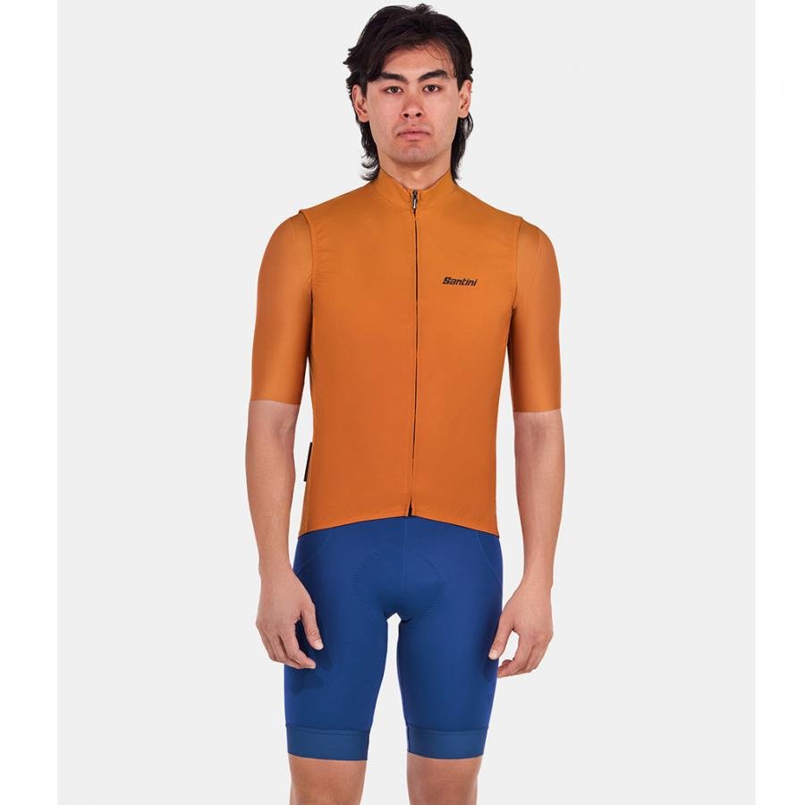 Santini Ready To Ride Unisex Wind Vest-Rust - D Byk Store