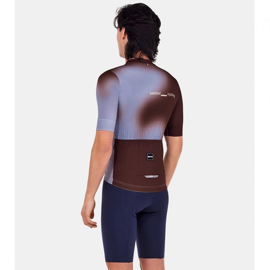 Santini Spot Jersey-Brown/Blue - D Byk Store
