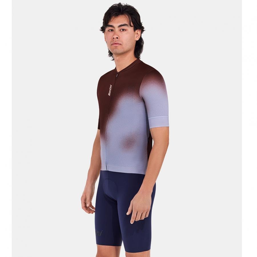 Santini Spot Jersey-Brown/Blue - D Byk Store